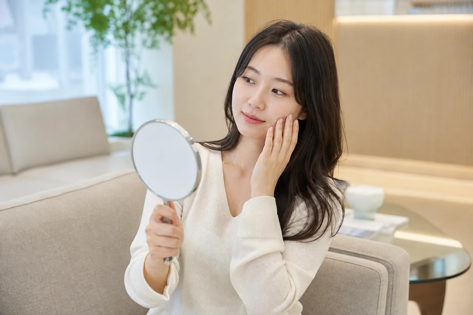 영등포 피부과 방문 전 정보를 정리하는 모습