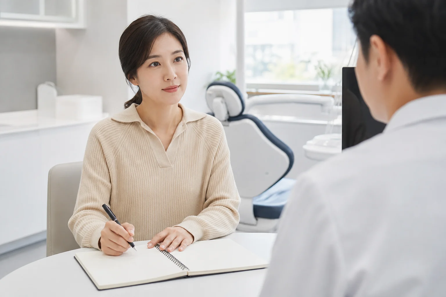 여의도 병원 방문 전 정보를 정리하는 모습